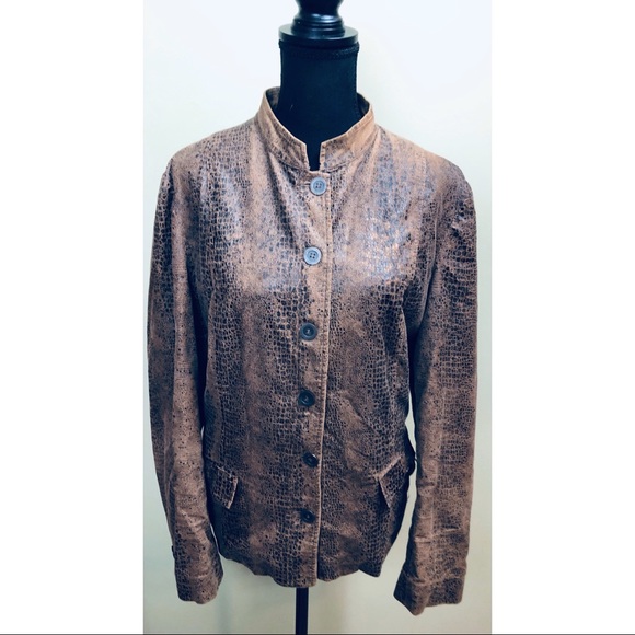 Alfred Dunner Jackets & Blazers - Alfred Dunner brown snake print blazer